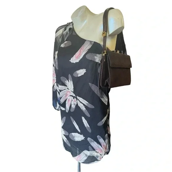 Vintage 90s Y2K Boho Feathers Mini Dress, Off The Shoulder Dress - Picture 3 of 11